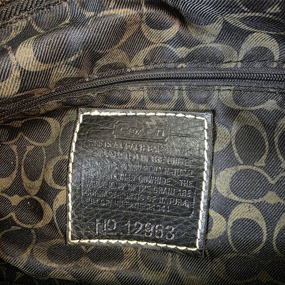 Coach Signature Op Art Satchel 12693 Black Gray Canvas Leather Handbag Purse - Picture 9 of 12